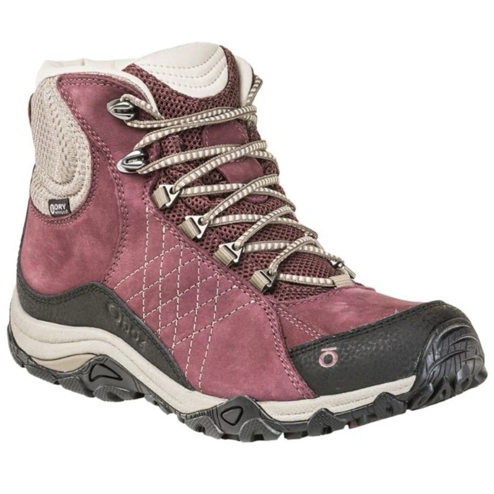 OBOZ Womens Burgundy Sapphire B-Dry Mid Waterproof Hiking Boot Sz 7‎ Gorpcore
